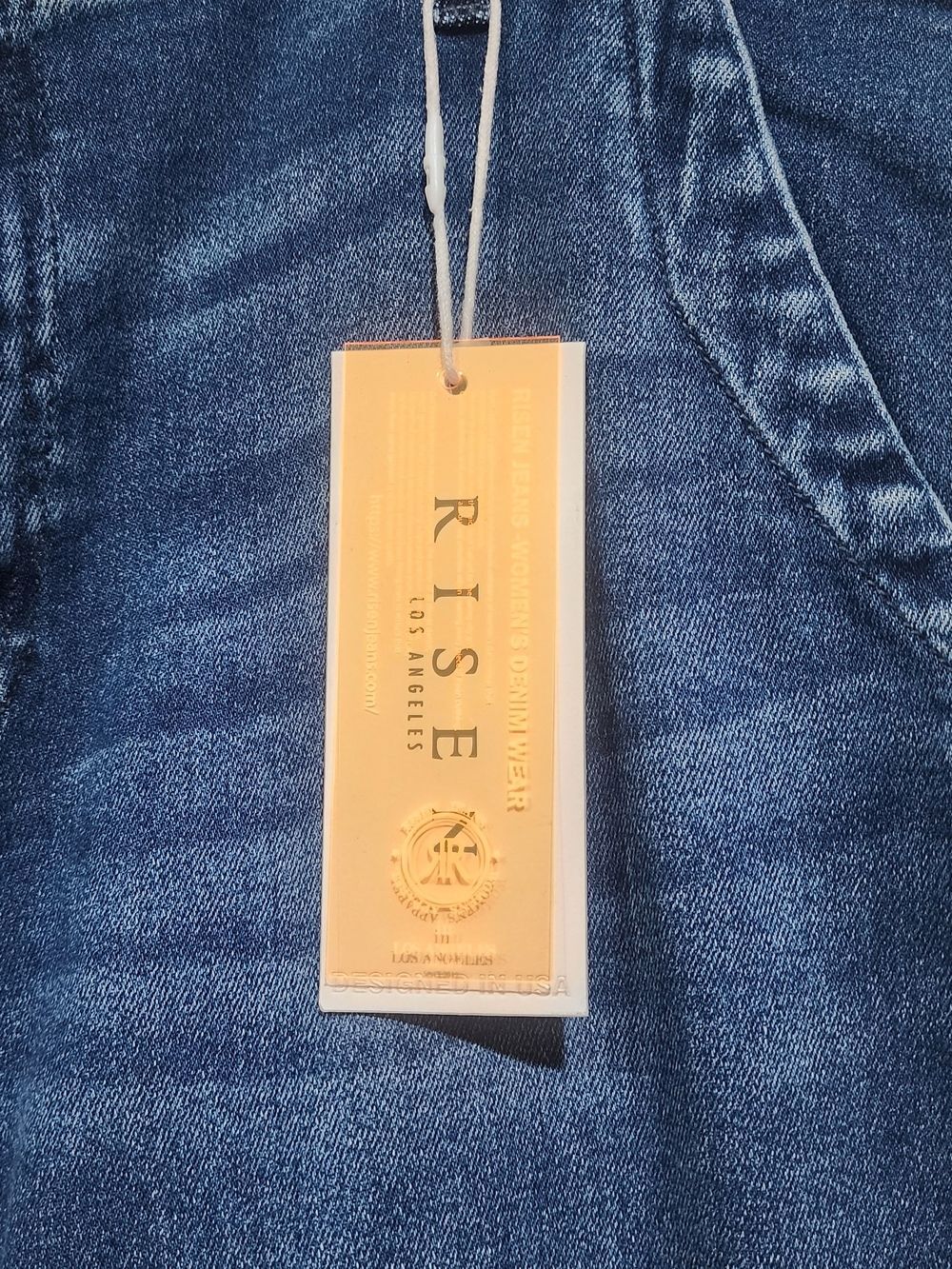 NWT Risen Jeans Cropped Dark Blue Women's Jeans with Embelished Cuff size 2XL - Picture 5 of 15
